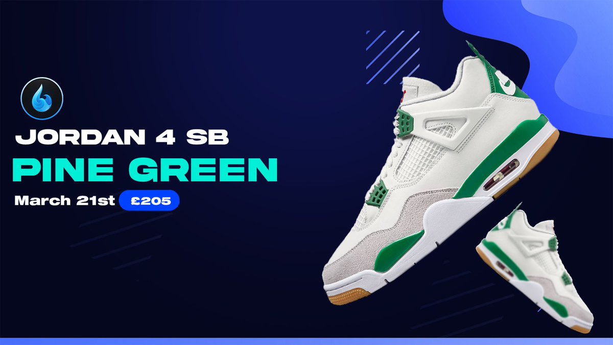 Nike Jordan 4 SB Pine Green are releasing on the 21st March for £205✅ Some of our members already securing W's from our Google Form Raffle Module 👀 With the Nike Release coming up, our members have EVERYTHING they need...😮‍💨 💙 + ♻️ and keep DM's open