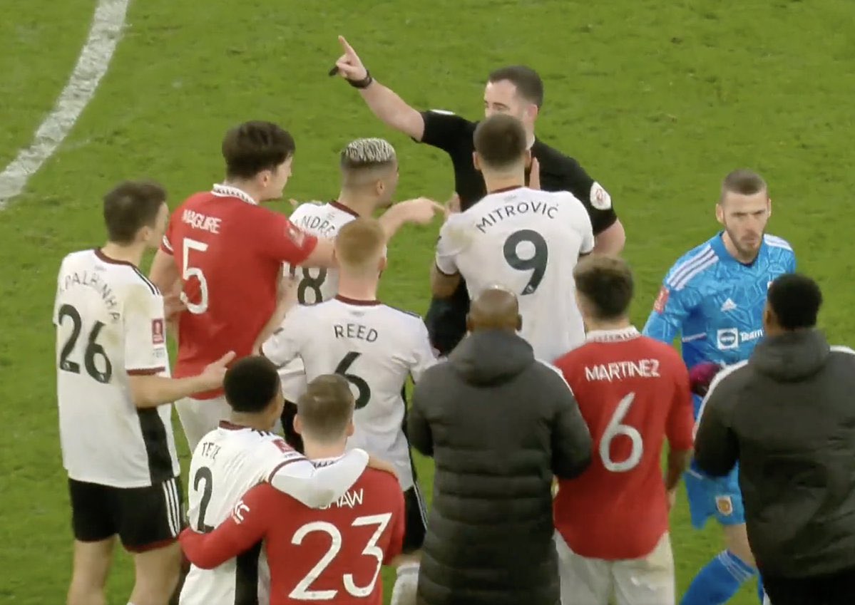 UtdDistrict's tweet photo. Luke Shaw and Tete whilst everyone was going mad 🫂🤣 https://t.co/SOSSfmOl5u