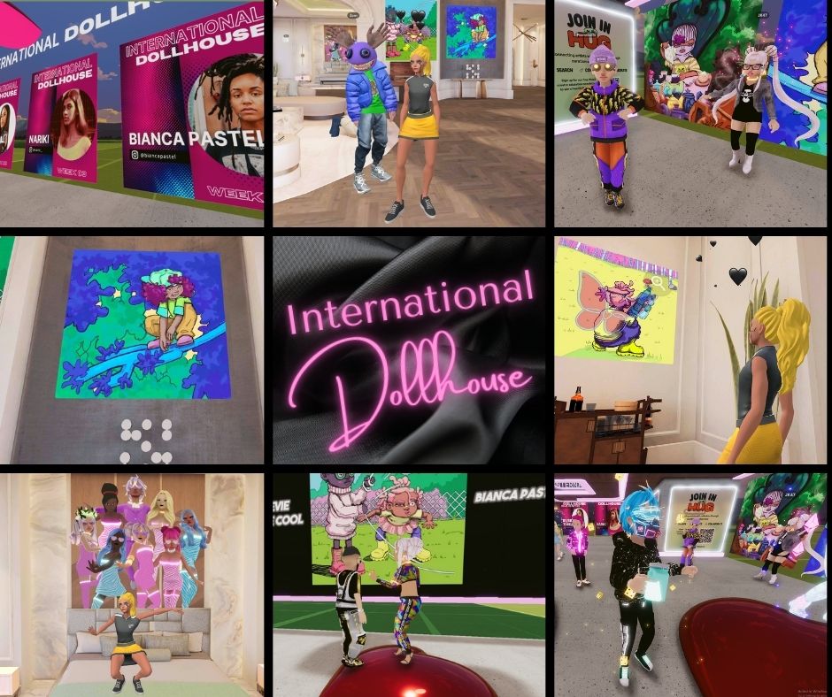 🚨Don't miss Week 3 International Dollhouse event happening NOW in <a href="/DollhouseDCL/">Dollhouse</a> 🎉 

With 🎚️ from <a href="/eviethecool/">gem 💎</a> &amp; DJ Nariki
Stunning 🖼️ by <a href="/BiancaPastel_/">Bianca Pastel</a>

this party is about to POP OFF💥 

 Check out some art in <a href="/Spatial_io/">Spatial</a>:  spatial.io/s/Week3-Intern…