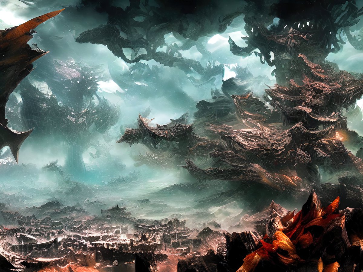 xalieri's tweet image. Naturalistic landscape paintings of extinction-level events. 1/3

#ExtinctionLevelEvent #ExtinctionLevelEntity #Naturalism #Landscapes #BuckleUp #WeirdArt #PsychologicalLandscape #ImSureItMustMeanSomething

#DarkArts #DigitalArt #AIAssistedArt #AIArt #WomboDream #StableDiffusion