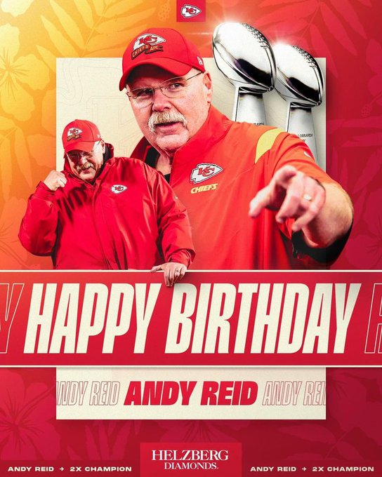 Happy birthday to the one and only Andy Reid! 

The Kansas City Chiefs  