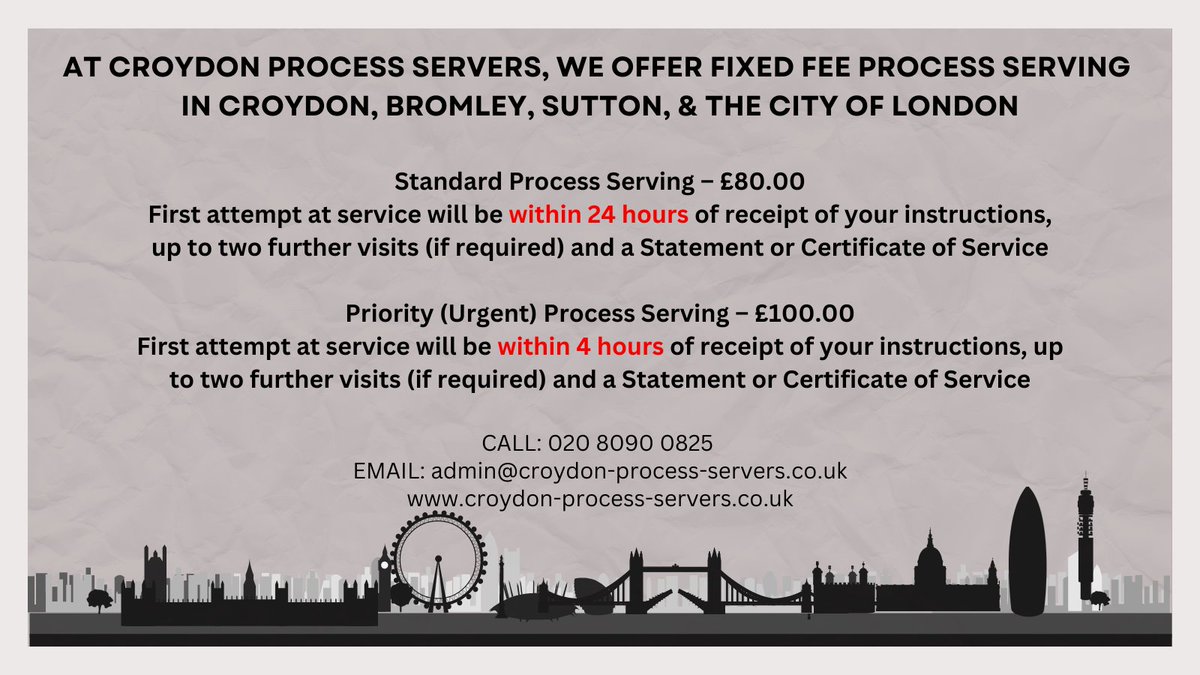 CroydonProcessServers on Twitter "Serve your Legal documents on a 