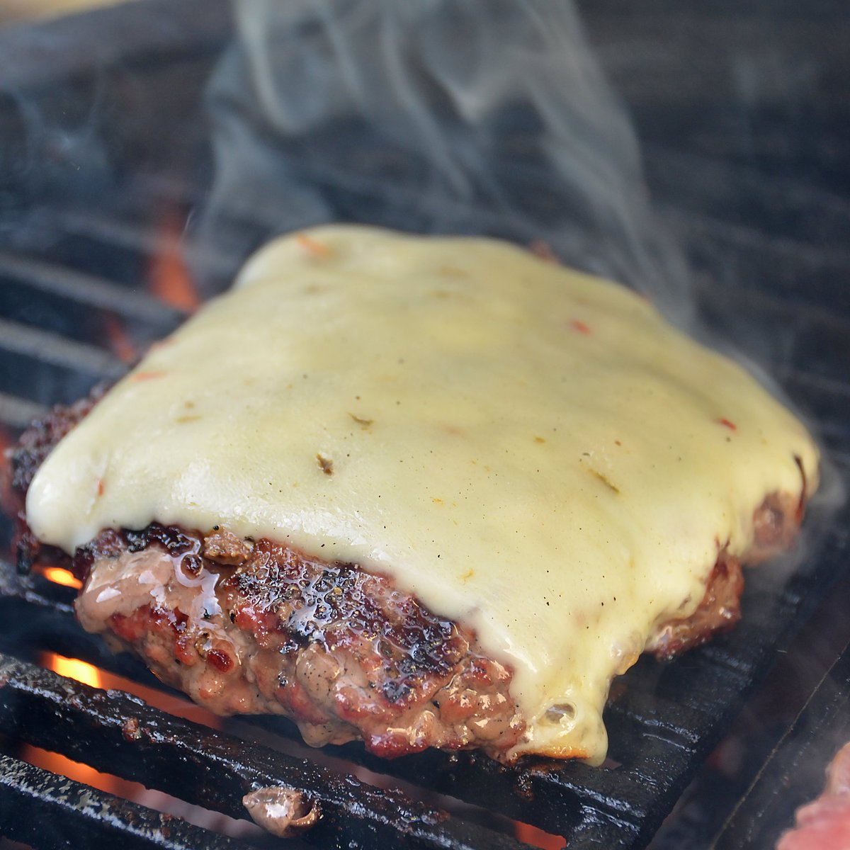 It's cold out there! Be sure to cover your burgers with a nice blanket of cheese to keep them warm! 😋