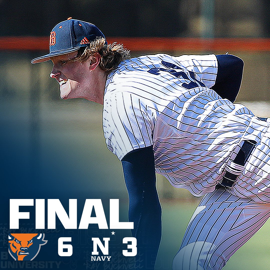 Bucknell_BB's tweet photo. BISON WIN! This resilient group does it again. Down 3-0 after a rough first inning, Ben Magovern &amp; Nick Mulvey did not allow another run, and the Bison rallied for a 6-3 win and split in the four-game series in Annapolis. #rayBucknell https://t.co/hWmjRe0STl