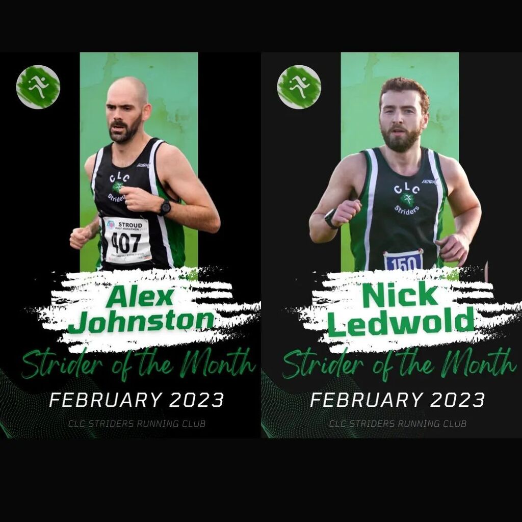 Congratulations to Alex Johnston and Nick Ledwold, who are our joint Striders  of the Month for February.

Alex traveled to Barcelona to race in the half marathon, running a superb PB time of 75:49, taking over 3 minutes off his previous best. Alex also … instagr.am/p/Cp-3i4EtMgb/