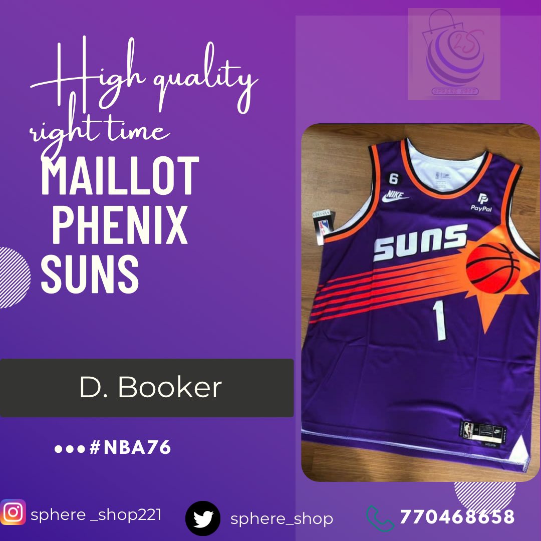 sphere_shop's tweet photo. Maillot Suns Devin Booker #NBA76 
Disponible sur votre Boutique @sphere_shop 
ℹ️High quality right time 
#maillot #nba #booker #suns https://t.co/tmCEfu3NuM