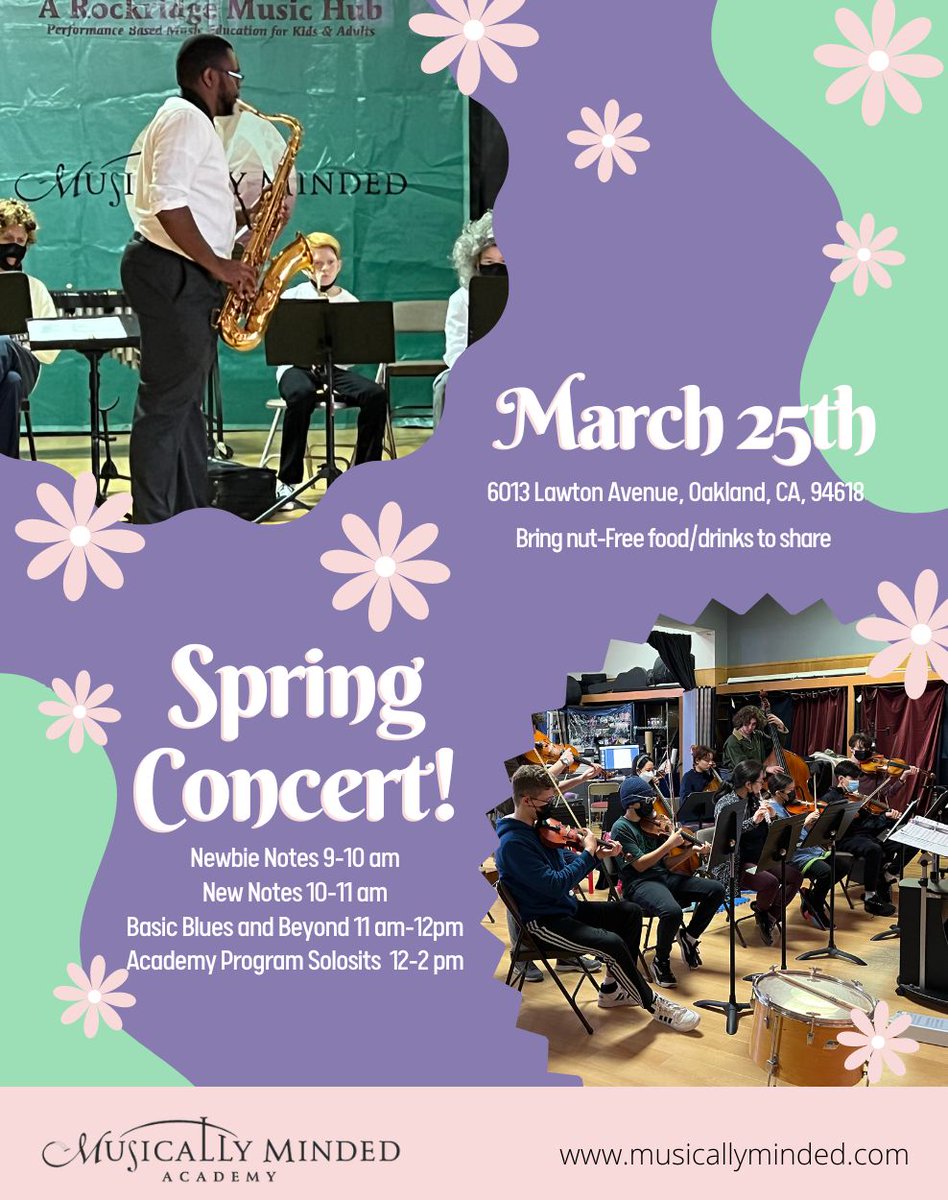 MusicallyMinded's tweet photo. March 25th Concerts, plus NEW classes for adults and kids. - https://t.co/CWmpvvvQf8 https://t.co/uKidNjm4Rz