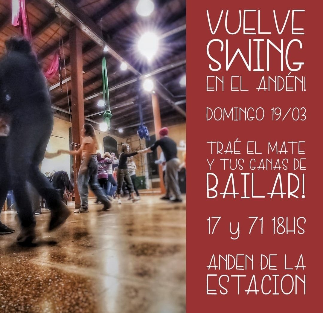 swingoutlp's tweet photo. Vuelven las juntadas a bailar Swing en el andén de la estación!

SABADO 19/03 - 18 HS
17 y 71 - andén de la Estacion Provincial

Traé el Mate y tus ganas de bailar!

#LaPlata #LaPlata2023 #DomingoDeSwing
#SwingEnLaEstacion https://t.co/fq9FX5hdKv