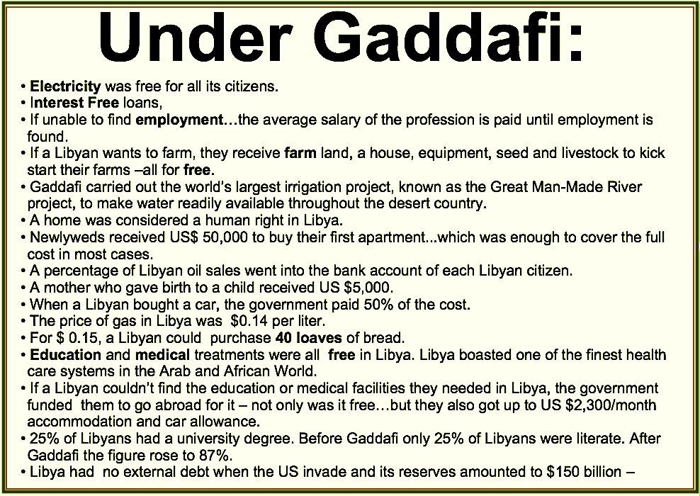 GarlandSculptor's tweet photo. @sahouraxo A longer list compiled from an old CNN REPORTS article.
#Gaddafi #Libya 
Hillary ~ “We came…we saw…he died” cackle cackle” …Gaddafi died from being anally raped with a bayonet. https://t.co/9bXjFaMajN