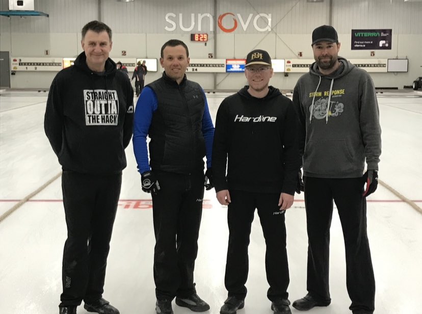 emersonklimpke's tweet photo. The fellas reeled in a @curlmanitoba Curling Club Provincial berth this weekend. You can queue us up as a dark horse at the Fort Rouge in the fall. Hammer the underdog. An honour to play in my 4th different provincial with a great group of guys. https://t.co/EHPXxV9gtz