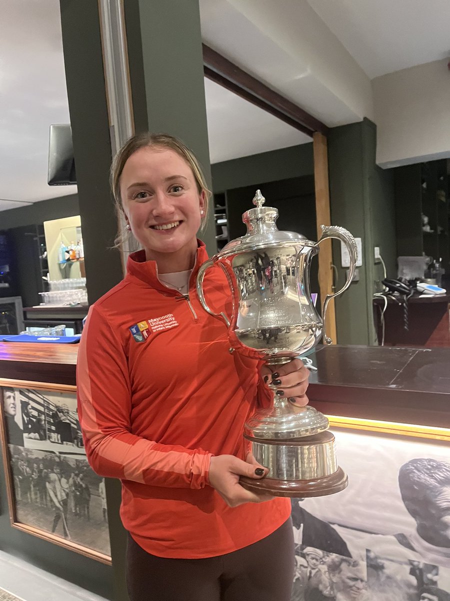 IrishGolfDesk's tweet photo. It was a one stroke win for Rossmore’s Kate Dwyer over @LahinchGolfClub’s Aideen Walsh in the @Woodbrook_Golf Ladies’ Scratch Cup - 71 74 for one under 145 in tough conditions. Watch out for the @MaynoothUni law student in the Irish Women’s and Girls’ Open at Woodbrook in May. https://t.co/pcyIFYROiG