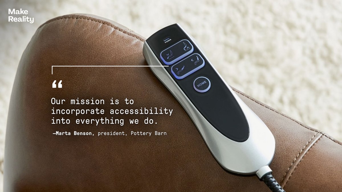 PMInstitute's tweet photo. Retailer @potterybarn tapped #accessibility experts to give some of its most popular home furnishings a makeover for people with #mobility challenges. The result: Over 150 new pieces, many of which meet Americans with Disabilities Act specsâwithout sacrificing style. #MakeReality https://t.co/qnK5BfHKgX