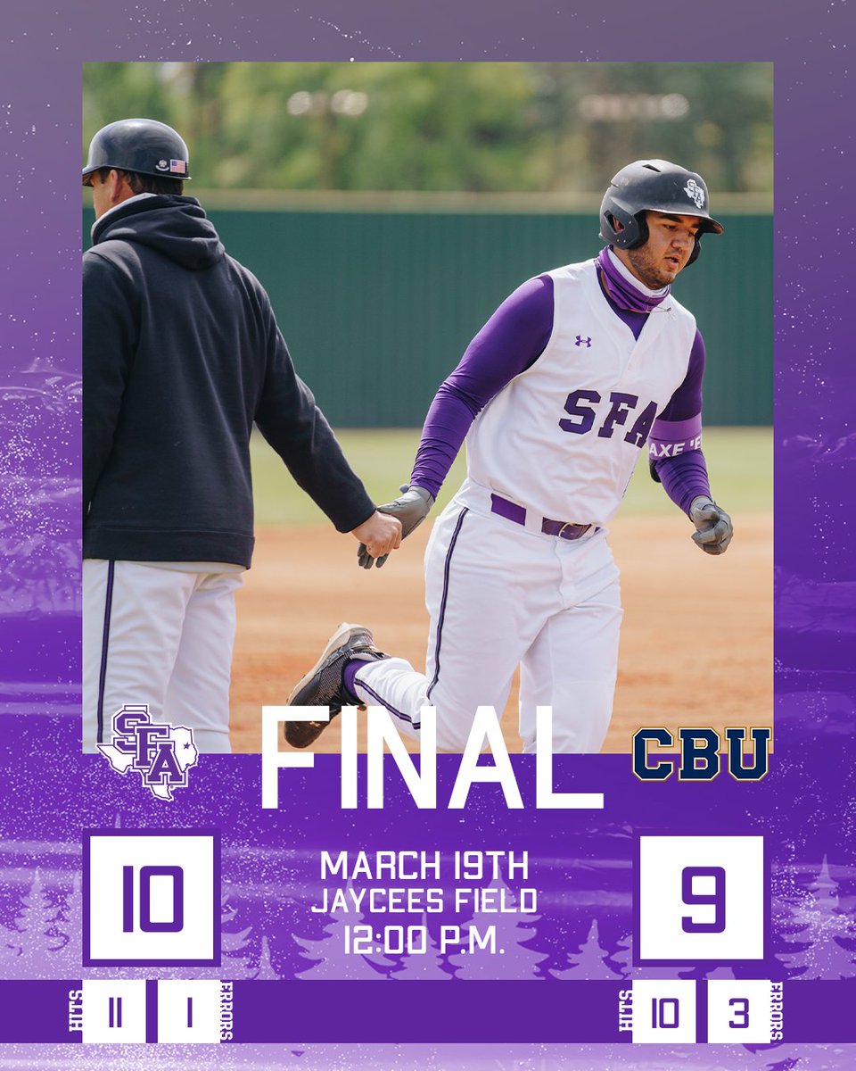 🟣 TURN ON THE PURPLE LIGHTS! 🟣

The 'Jacks WIN THE SERIES against the Lancers to close out the weekend!! 👏

🔑| Cal Martin 3-4, 1 home run, 5 RBIs
🔑| Reid Boyett 4 strikeouts
🔑| Cody Fleischer 2-3, 1 RBI

#AxeEm x #RaiseTheAxe x #SOMOS