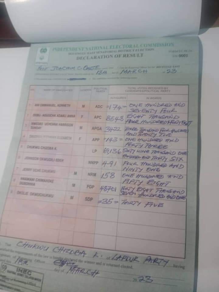 BREAKING: LP Candidate, Kelvin Chukwu Defeats Senator Chimaroke Nnamani [Video]