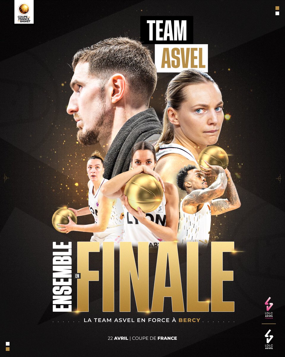 ASVEL_Feminin's tweet photo. Paris, on arrive !! ⚔️

⚡️La #TeamASVEL débarque en force le 22 avril à l’Accor Arena pour les deux finales nationales de Coupe de France ! 
On compte sur votre présence pour pousser nos équipes à aller chercher un double inédit ! 🏆

👨‍🎨 @Infinity9Media / @thismalg 

#ASVElles https://t.co/jVm3PjK6Su