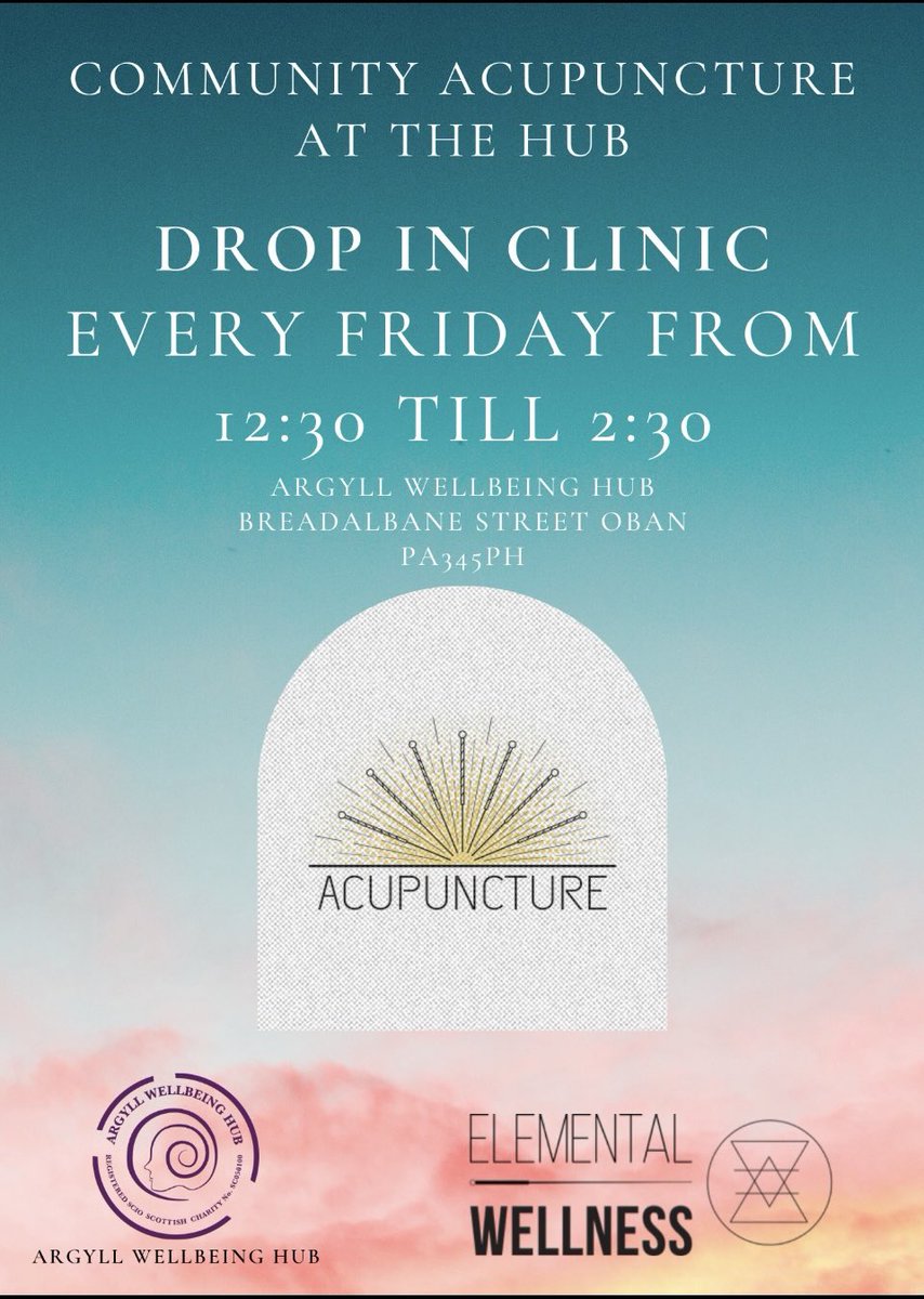 Lots happening in the Hub this week, get in touch if you’d like to find out more about any of our activities! #itsgoodtotalk #oban #acupuncture #yoga #Wellbeing