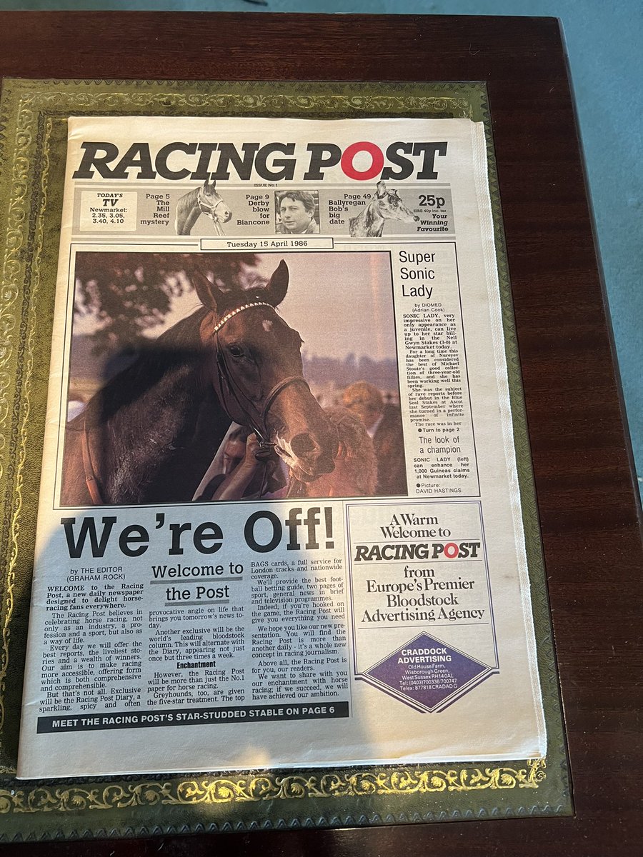 arimmer764's tweet photo. Going through dads office, lots of first edition papers… Racing Post First edition, bargain price of 25p - 15th April 1986 #Racingpost #firstedition https://t.co/PCHzpl1s0K