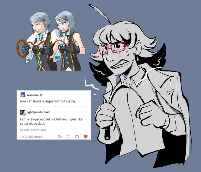 [ ace attorney ] less serious sprite parallels 