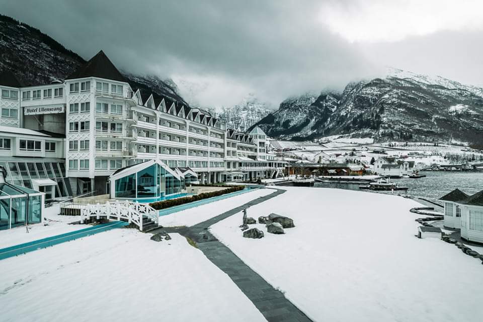 Winter by the Hardangerfjord 😍 Photo Hotel Ullensvang #Norway #fjords ❄️