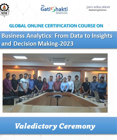 IIMMumbai's tweet photo. #NITIE Mumbai has completed a 6-week online course on 'Business Analytics: From Data to Insights and Decision Making-2023' with Prof. @davidsimchilevi (MIT, USA) under the unparalleled leadership of Prof. @mktiem  (Director, NITIE).

#PMGatiShaktiNMP #LogisticsAnalytics https://t.co/lobRD8NYy1