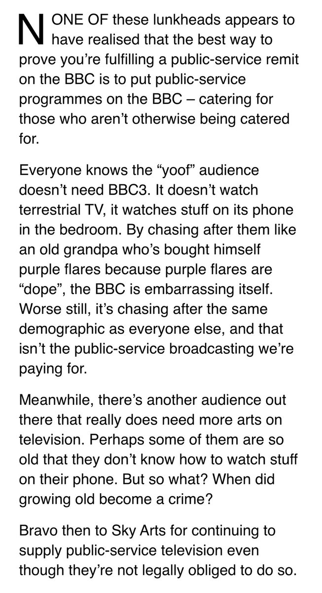 The excellent @JANUSZCZAK in the @RadioTimes: “When did growing old become a crime?” #PublicServiceBroadcasting @BBC