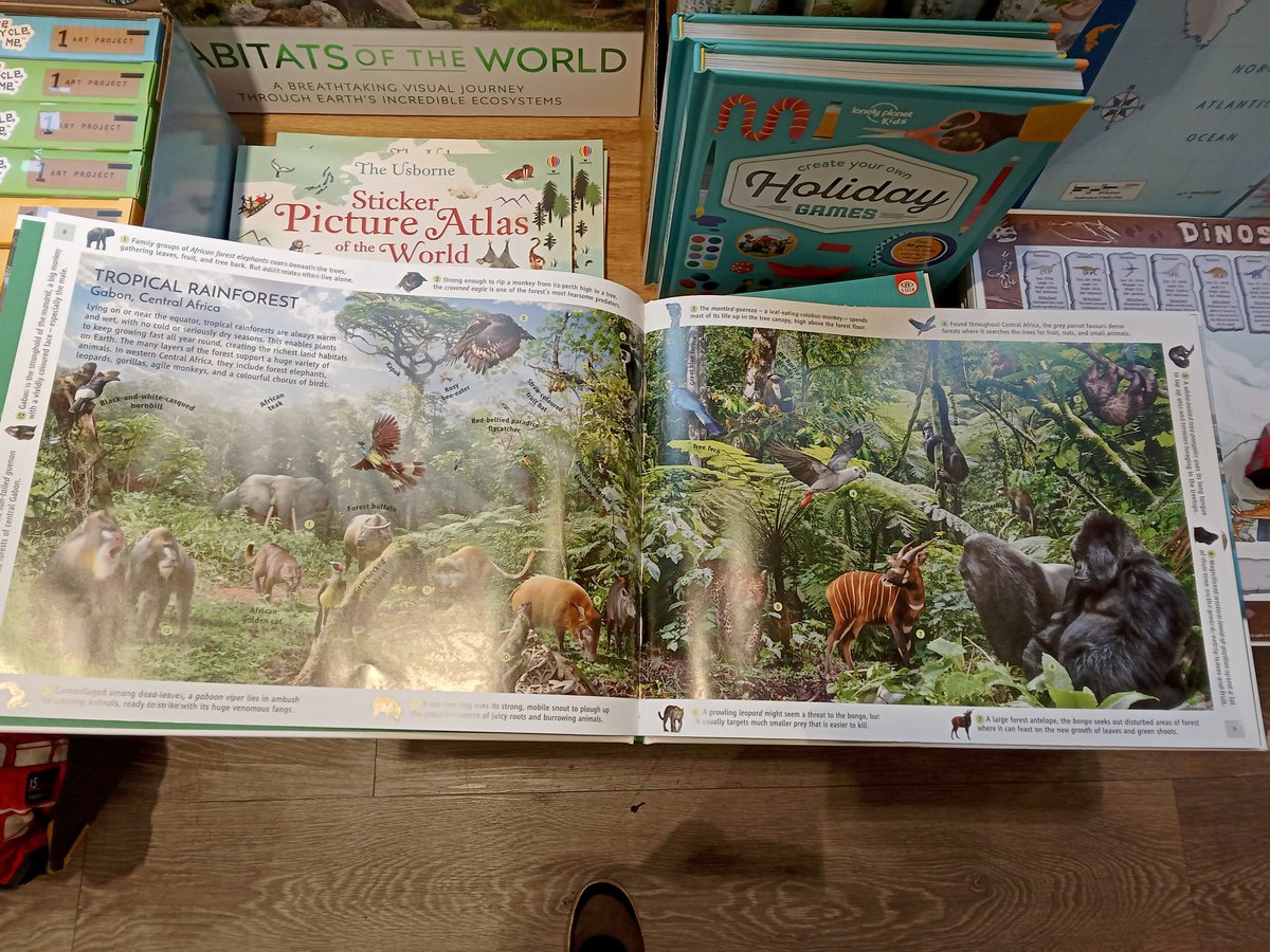 LSmonster's tweet photo. I consult on biological/zoological/ palaeo kids books for a lot of publishers and it's always super fun to find the books I help on IRL. It was awesome to find @dkbooks' beautiful Habitats of the World in the wild today in @StanfordsTravel. It's crazy-nice. 🌳🏔️⛰️🏞️🌊 https://t.co/Xi21D2rpge