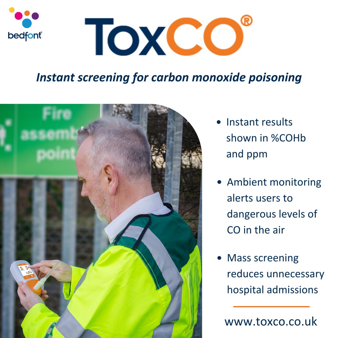 BedfontLtd's tweet photo. The ToxCO is a reliable and completely non-invasive way to mass screen for CO poisoning. For more information on the importance of the ToxCO monitor, visit https://t.co/Xur25ziGAF
.
.
#CarbonMonoxide #MedicalDevices #EmergencyServices #HealthAwareness #CarbonMonoxideSafety https://t.co/HCjmV4k2Qz