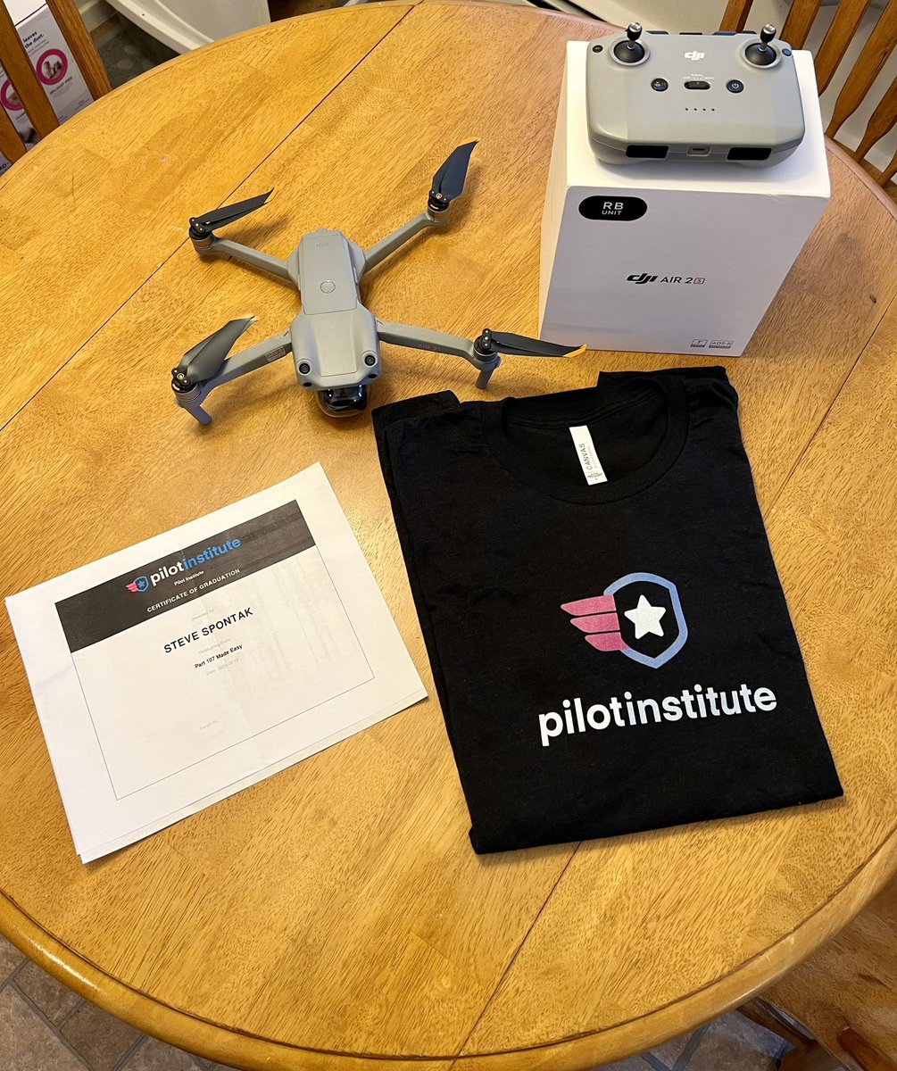 SteveSpontak's tweet photo. Thanks to the study materials from Pilot Insitute, I PASSED the FAA Drone Part 107 Remote Pilot Exam with a 97%! #PilotInstitute https://t.co/nr6gmQFTgk