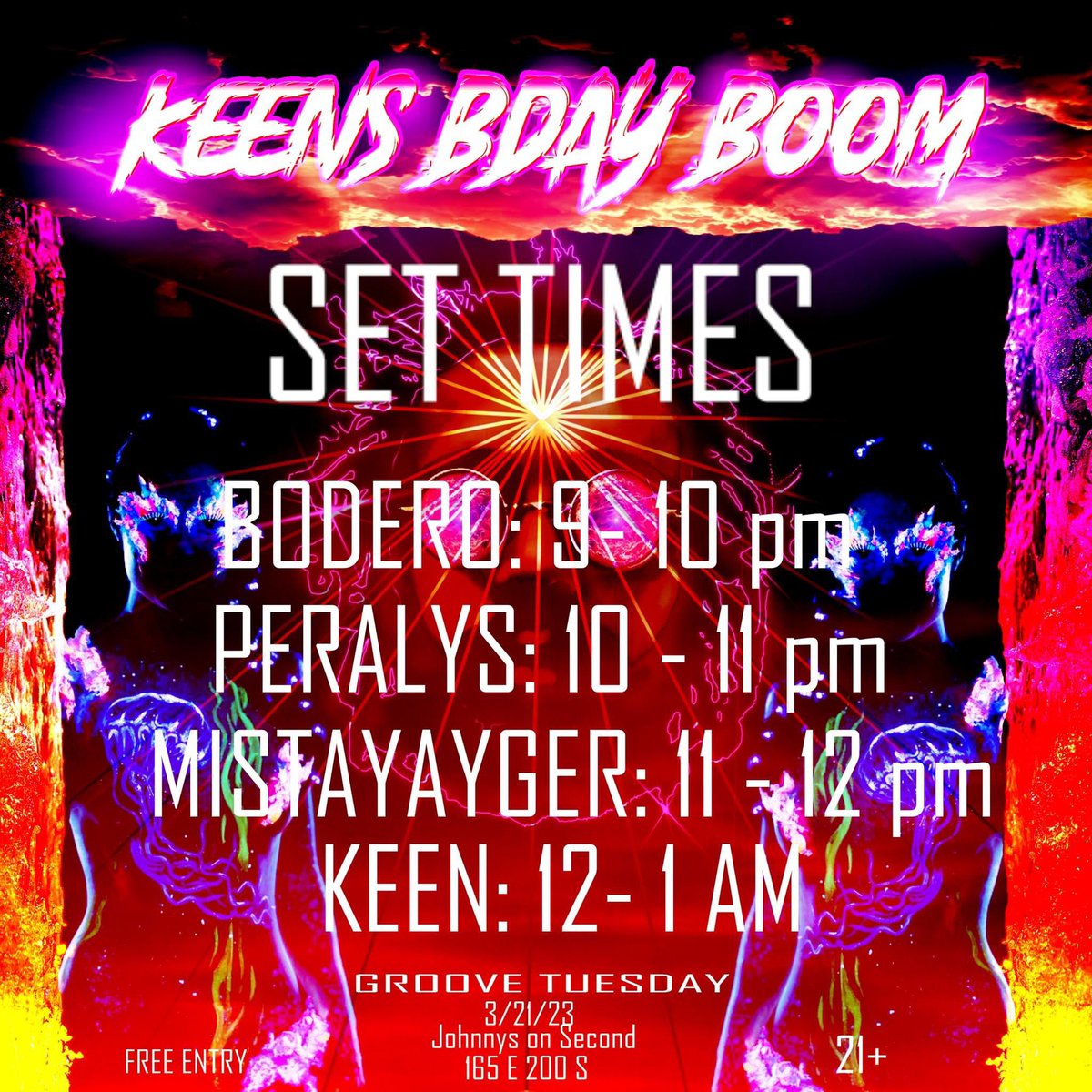 MISTAYAYger's tweet photo. We’ll see you at 11! This next Tuesday Catch my next set , throwing down for round one of the homie Keenan Johnson Bday takeover ! I’m sitting on some real  dirty decibels for this one 🔥🔥👀👀👀👀😱😱😱 throwing out some new 🆔’s from myself and the homies ! Who’s pulling up ?! https://t.co/Lt8I35yJrr