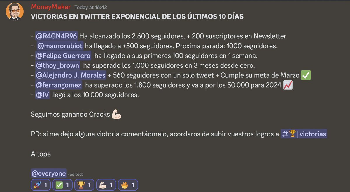 Victorias en Twitter Exponencial de los últimos 10 días:

HILO 📈📈📈👇