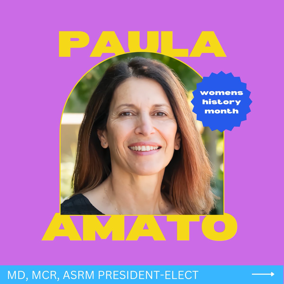 ASRM_org's tweet photo. Women at ASRM get the job done 💪 All month long for #WomensHistoryMonth we are going to highlight an ASRM leader. Next up: Dr. Paula Amato✨ https://t.co/5sZWqLpnsA