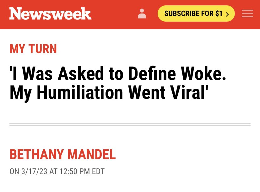 A right-wing social terrorist had a panic attack trying to define woke and Newsweek gave her a column. It's a sad state of affairs when the biggest grifters in the world can fail upwards as long as they commit to being a loyal soldier of the culture war.