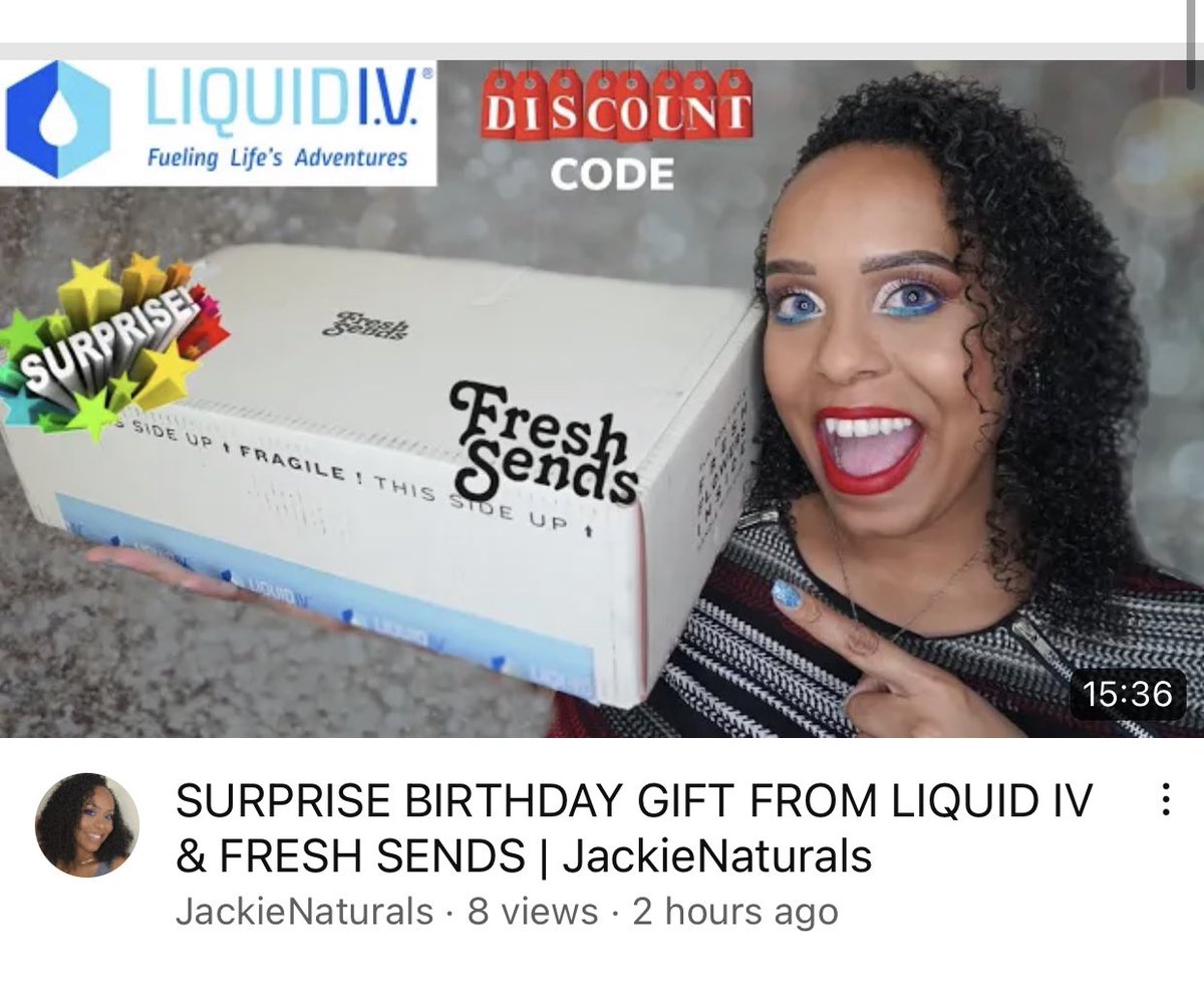 JackieNaturals's tweet image. 🚨NEW VIDEO🚨 SURPRISE BIRTHDAY GIFT FROM LIQUID I.V. &amp;amp; FRESH SENDS IS ON MY CHANNEL! @liquidiv @freshsends

WATCH NOW: youtu.be/YU-m8nQNucI

20% OFF Discount Code: JACKIENATURALS

#LIVPartner #liquidiv #freshsends #hydration #hydrationmultiplier #electrolyte #hydrate #water