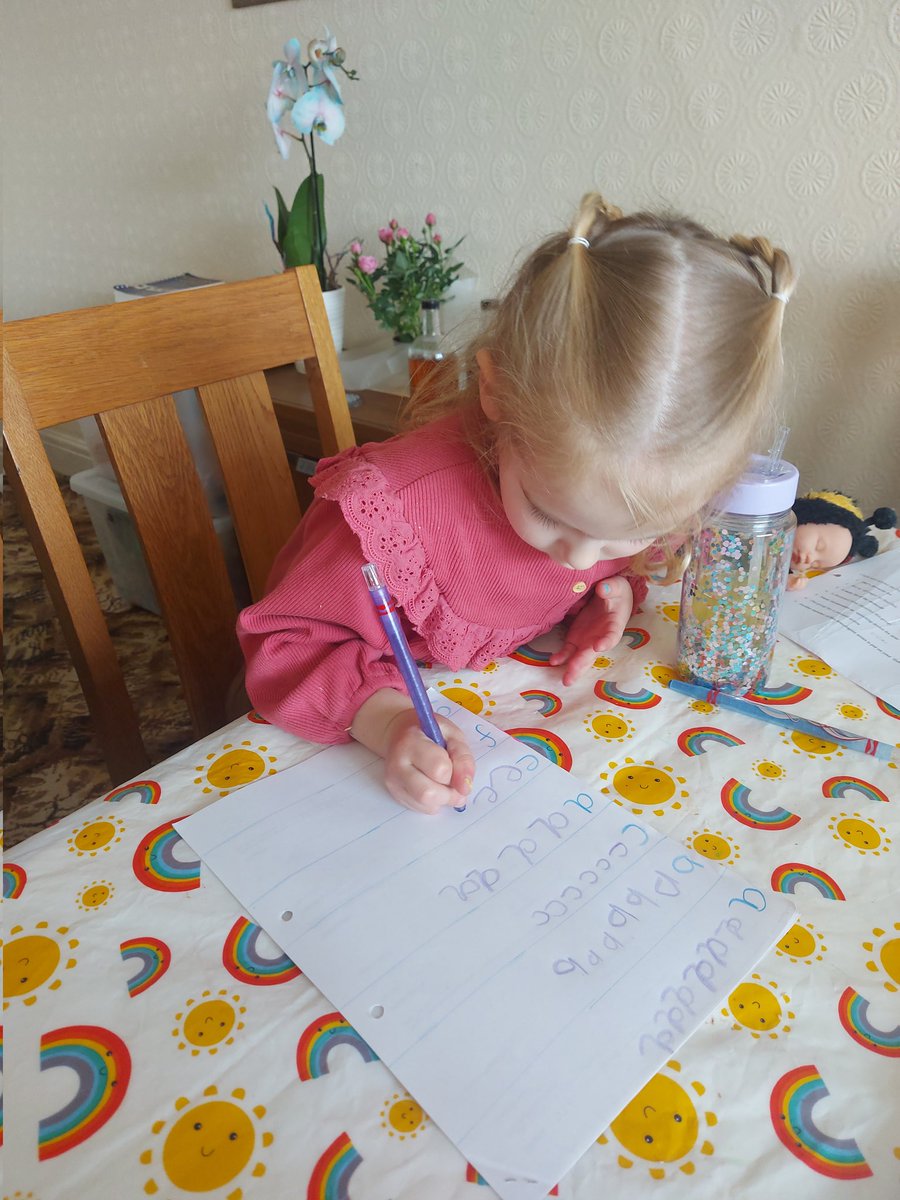 Jesshyatt1703's tweet photo. R enjoyed practising her letters today 
#melangell @penalltau @MrsRowlandsYP @MonicoMrs https://t.co/TSTKn9foTA
