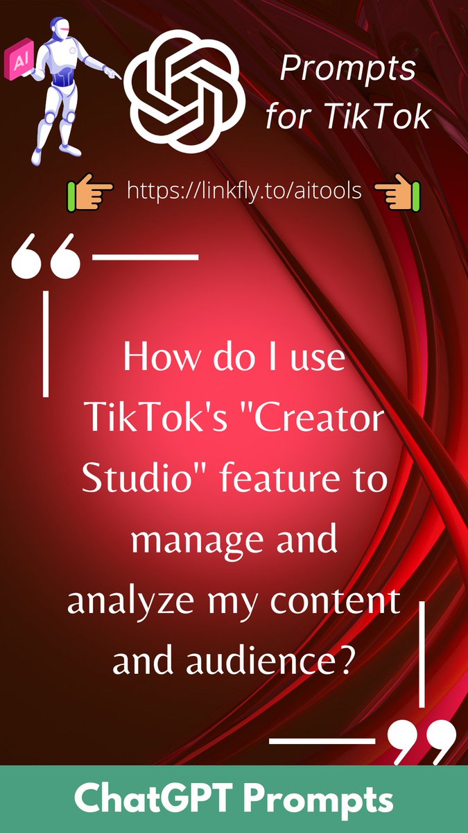Prompts for TikTok 7 👇👉 bit.ly/AiApp #chatgpt #chatgptprompts #chatbot #chatbotai #aichatbot #ai #artificialintelligence #aiprompts #prompts #writingprompts #ideaprompts #creativeprompts