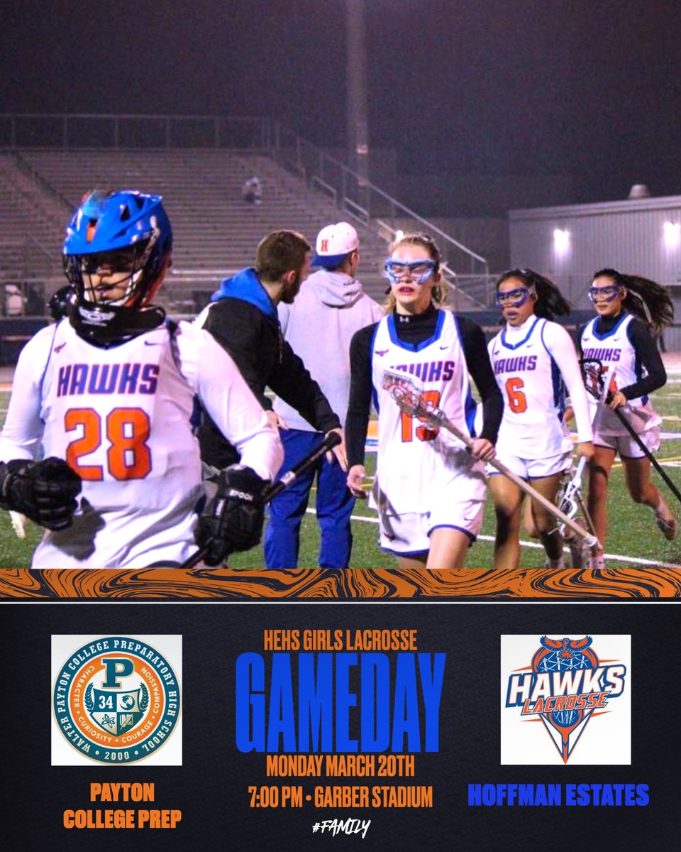 Game 1.
🗓️ Monday March 20th
⏰ JV - 5:30 | Varsity - 7:00 pm
📍 Garber Stadium
🥍 Payton College Prep

Come check out your HEHS Girls Lacrosse Family tomorrow night! Our girls have worked extremely hard this off-season and now the fun begins! 
#Family #TTP