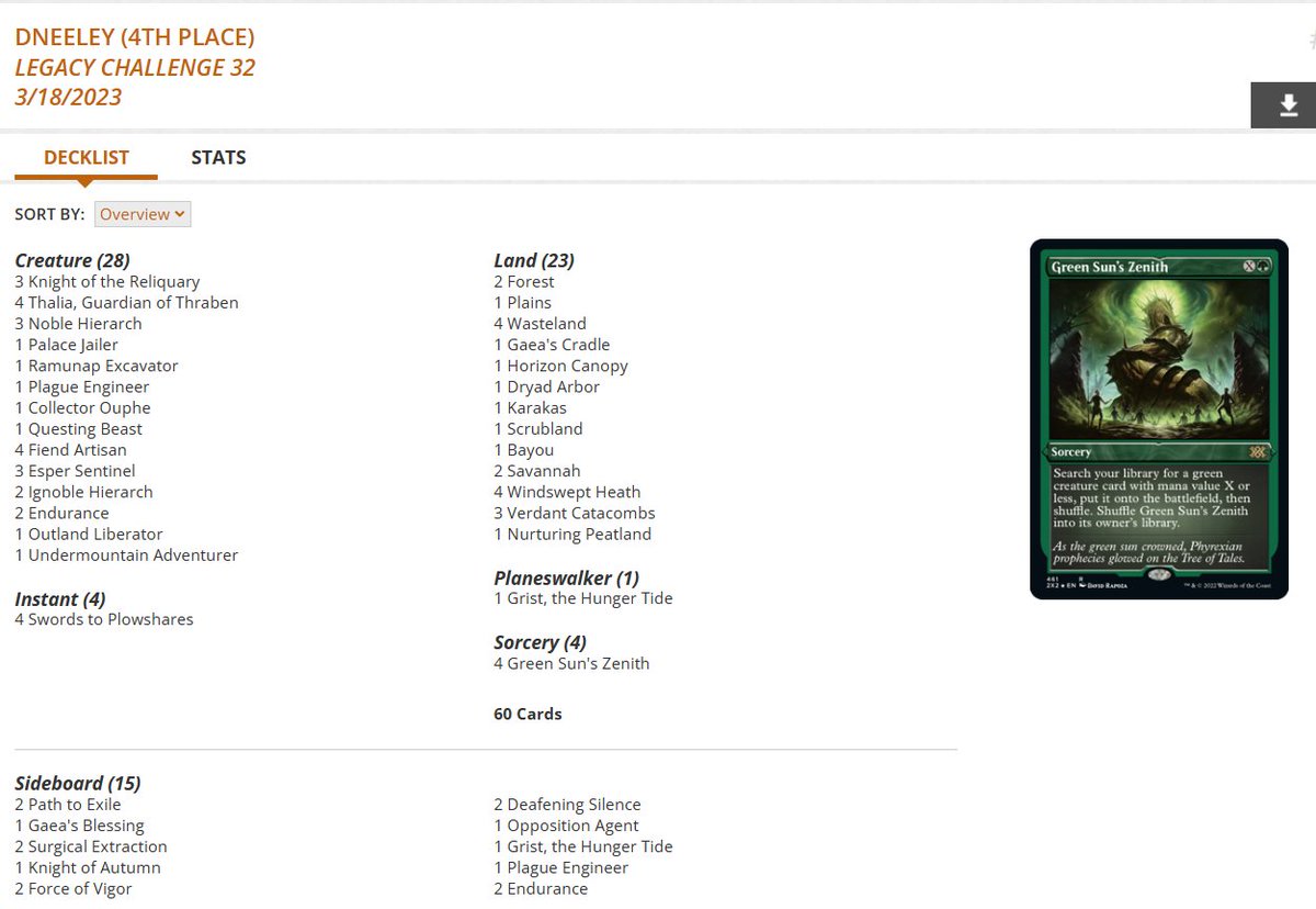 Robert Taylor🔥 on Twitter "Saturday Legacy Challenge Top 8 decklists