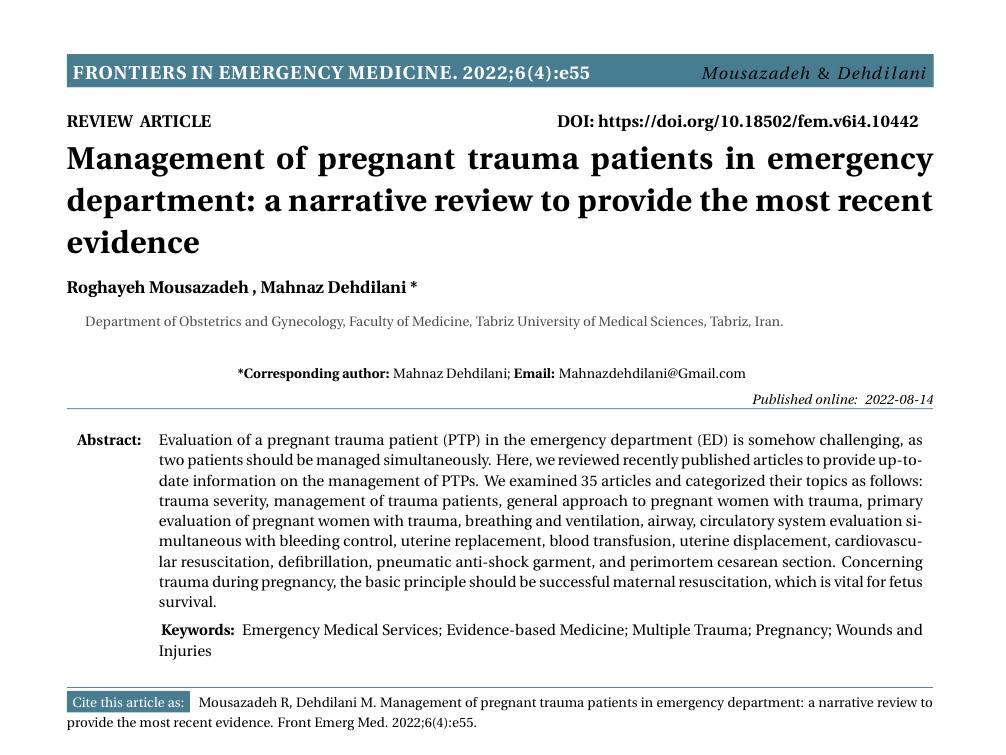 fem.tums.ac.ir/index.php/fem/…

#FrontEmergMed #emergency_medicine #emergency_department #emergency_physicians #EmergMed #MedEd #EmergencyMedicine #EvidenceBasedMedicine #MedicalEducation #MedicalResearch #MedicalScience #EmergencyMedicineJournals #MedicalJournal