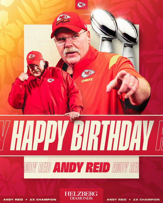 Happy Birthday to the 2x Super Bowl Coach, Andy Reid! 
