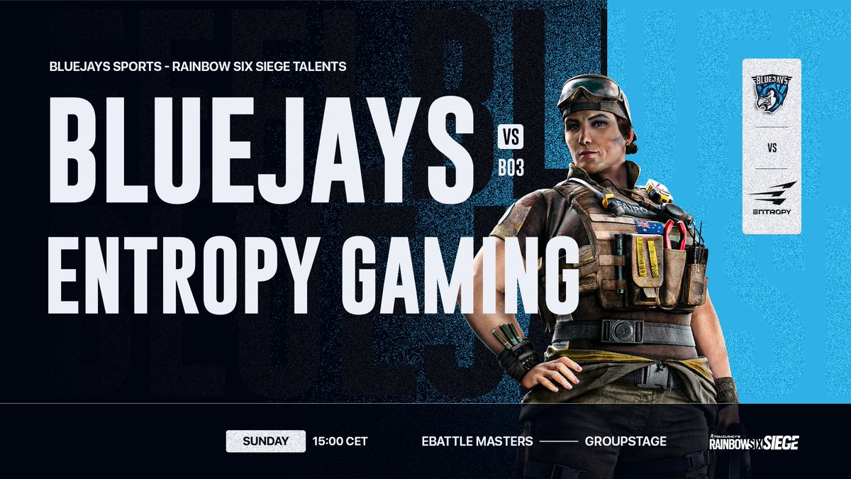BLUEJAYS_Sports's tweet photo. [Rainbow Six Siege Talents]
We are playing now the @ebattleGG #ebattleMasters versus @EntropyGaming. Tune in and support our boys! #feelblue

📺https://t.co/boWdJpskTI https://t.co/mCSBuy1Uhw