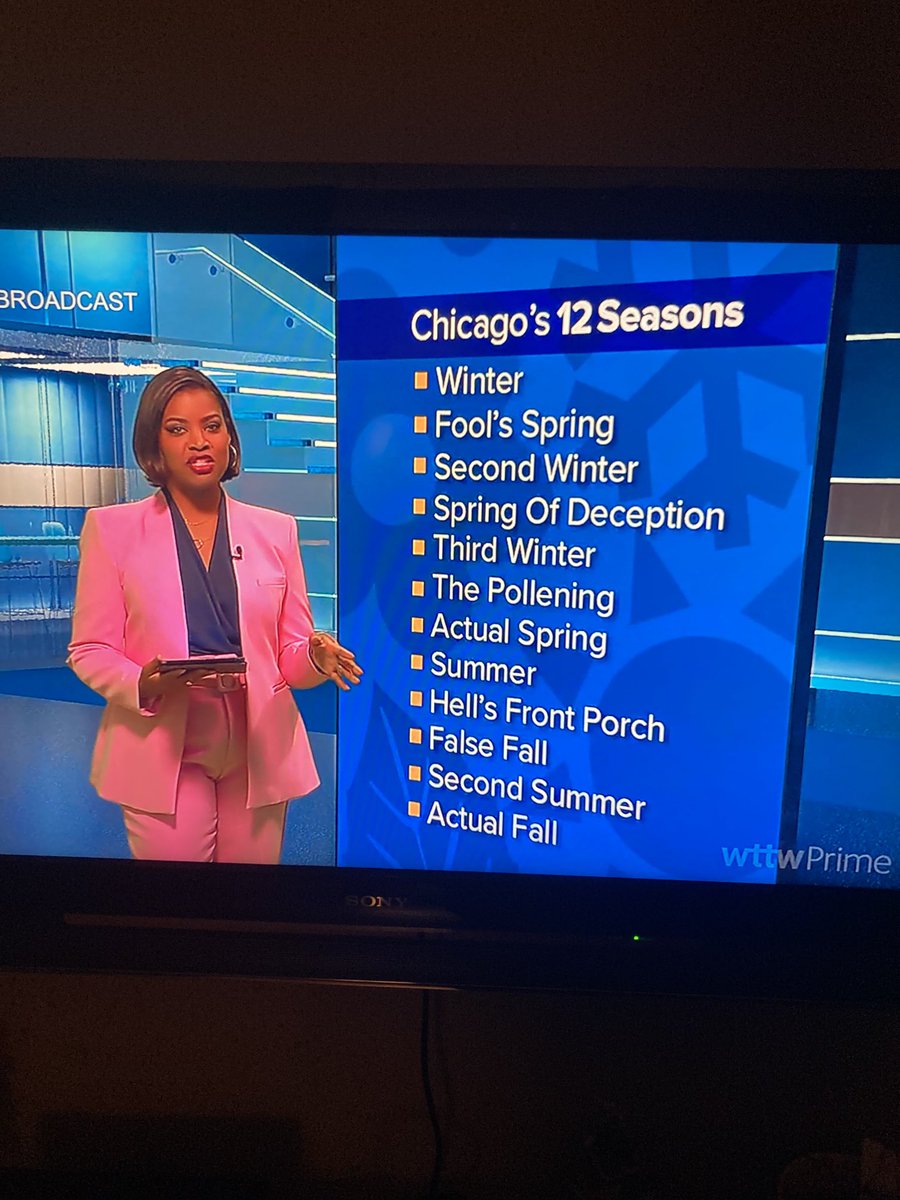 bruceahenry's tweet photo. This is funny! Brandis Friedman of KTTW’s  Chicago Tonight talking about Chicago’s 12 Seasons! https://t.co/MdcXTfA5kf