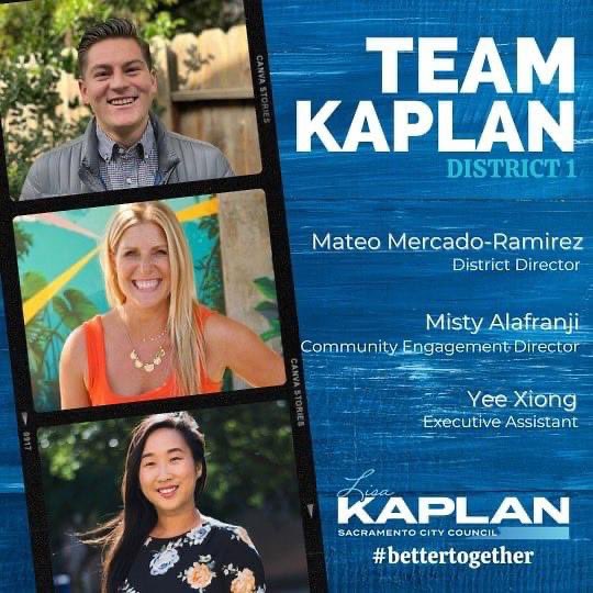 CM_LisaKaplan's tweet photo. The D1 team is here to partner w/ you- so don’t hesitate in reaching out to Mateo, Misty and/or Yee. Contact our office at 916-808-7001 or email at district1@cityofsacramento.org #bettertogether #natomas #robla #westlake #natomaspark #heritagepark #sundancelake #TeamKaplan https://t.co/BPSoaqmB1F