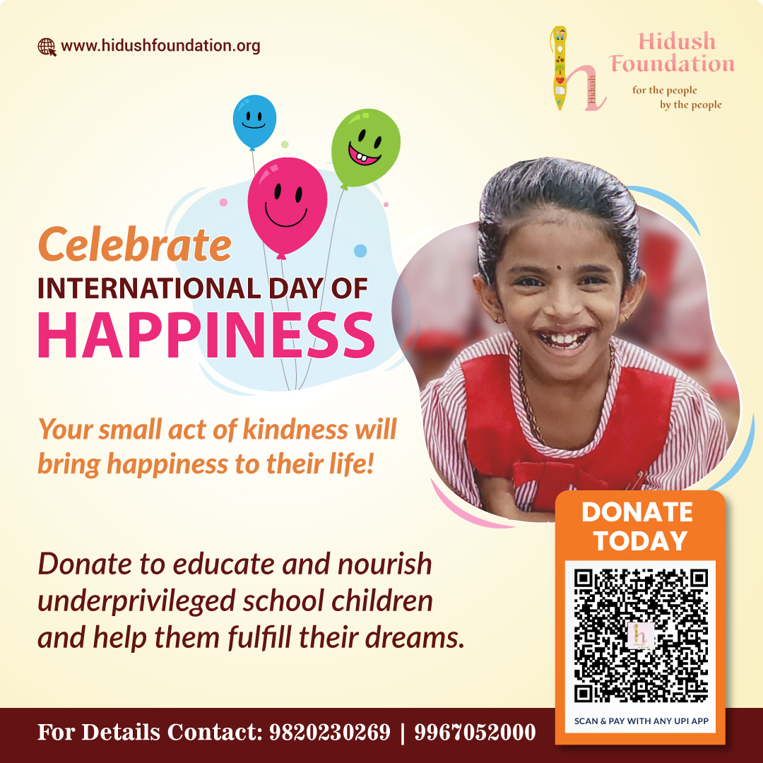 HidushFdn's tweet photo. #InternationalDayOfHappiness
Donate to educate and nourish underprivileged school children and help them fulfill their dreams. 

Learn More: https://t.co/SUEUtDsCRD

#charity #nonprofit #fundraising #community #support #volunteer #giveback https://t.co/6L7j5SkqPP