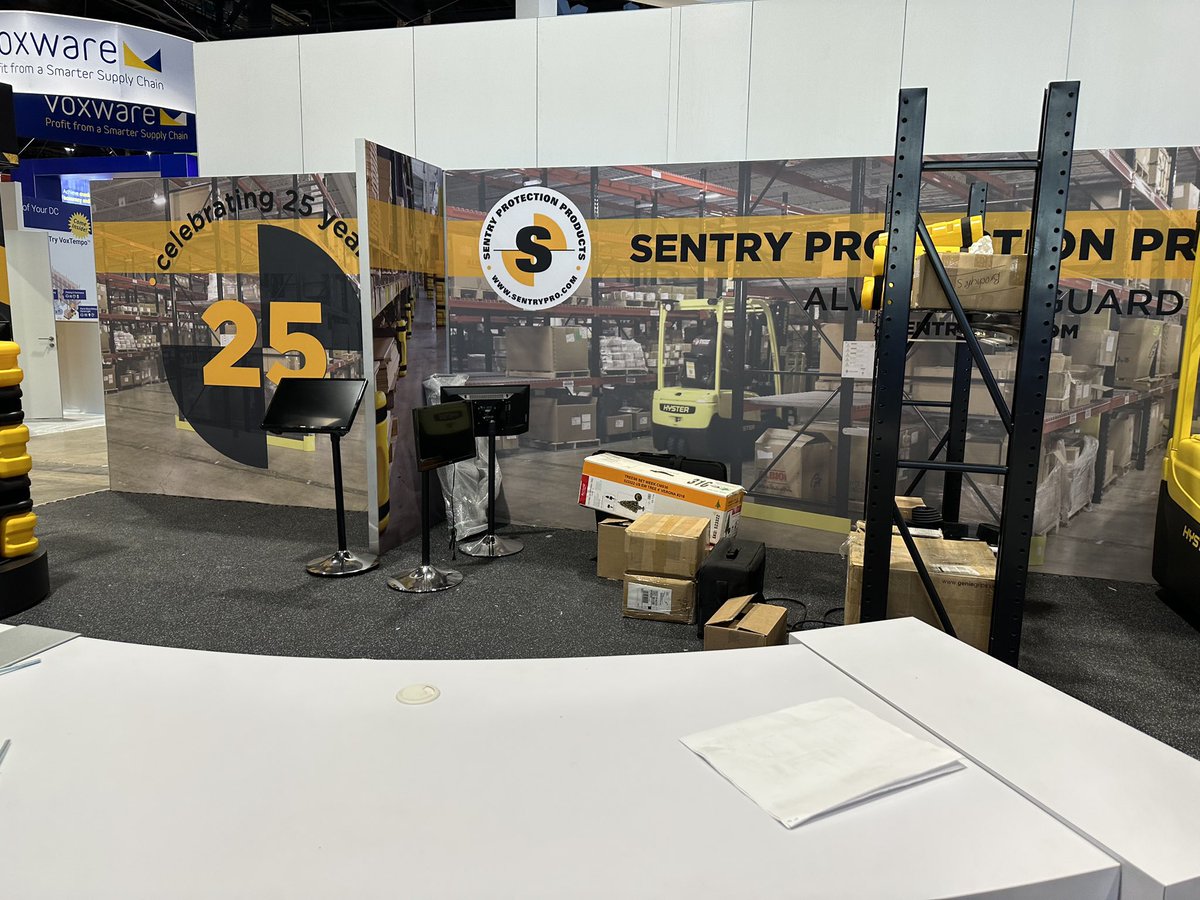 Getting our space set up for #ProMat2023   Stop by to see us starting tomorrow at S4323 @poweredbymhi