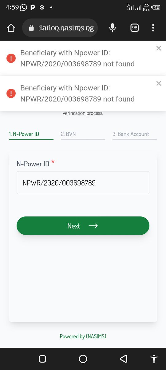 AkingbileP's tweet photo. @npower_ng I want to enter my details through validation link https://t.co/ICWBXpCxnu but it's saying Npower id not found https://t.co/xUc2Kk7LID