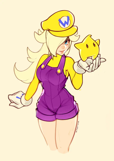 Rosalina, dressed as  Wario (Super Mario) #nintendo 