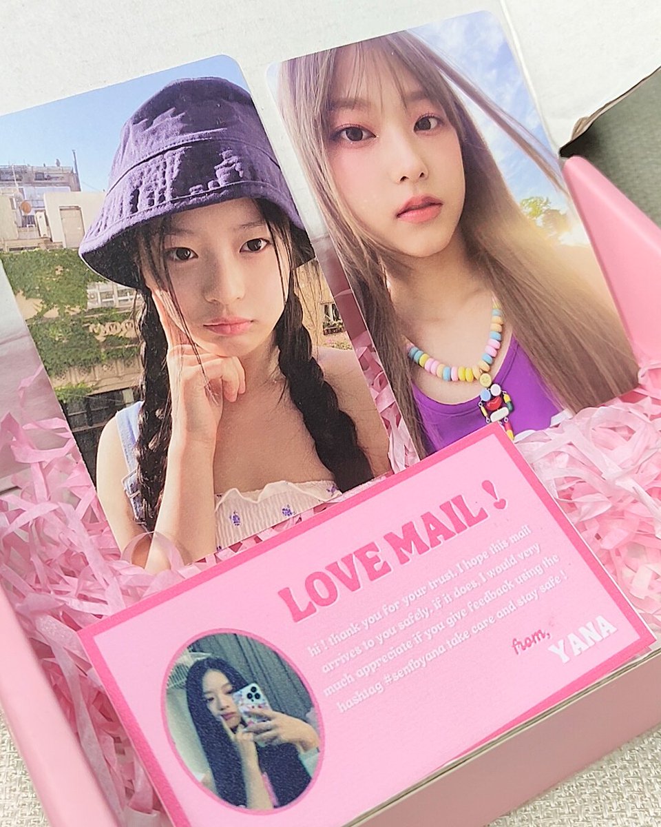 lovinriki's tweet photo. 𝓛𝓸𝓿𝓮𝓵𝔂 𝓶𝓪𝓲𝓵 𝓯𝓻𝓸𝓶 ⭐ @iovrinz

      🫧 #wikiimails
Finally!! Hanni, Haerin &amp; Hyein pc set came home safe! thank u so much for packing them securely and nicely, thank you for the freebies as well, til our next transaction 🥰🫶🏻

 💒 #sentbyana #fromkki https://t.co/BjqrQNB5Fd