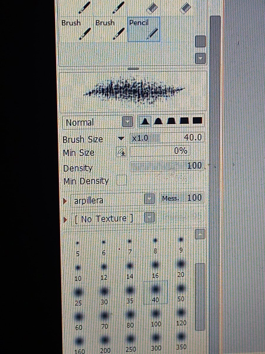 kohawell's tweet photo. @Lil__Ichigo yes! paint tool Sai2 this brushs settings!!! 2 it's line https://t.co/hRkixJ11mC