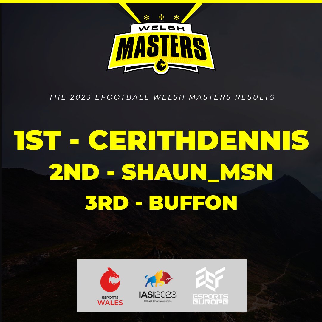 Congratulations to Cerith Dennis on winning the 2023 Efootball Welsh Masters! 

#EsportsWales <a href="/IeSF_Master/">Esports fan</a>