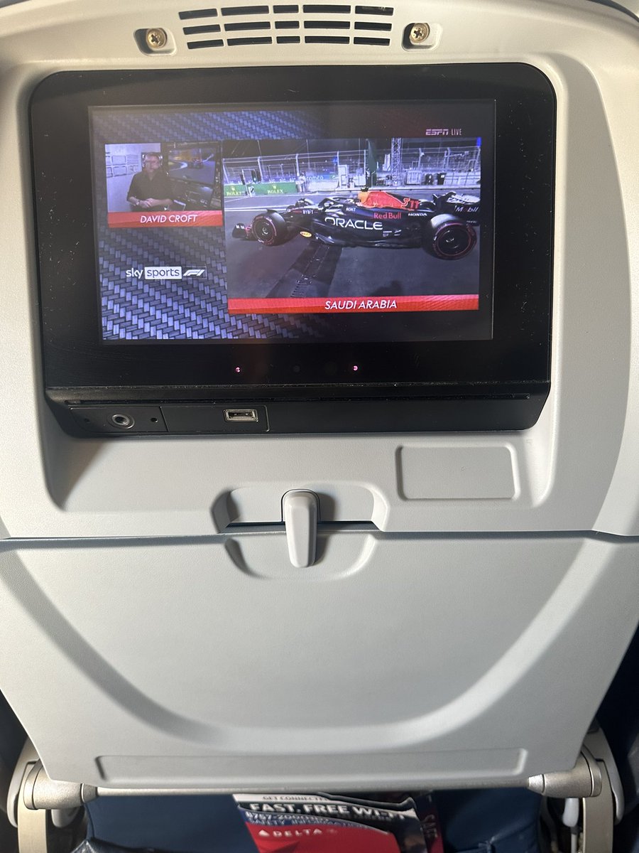 eleg0lc's tweet photo. #F1 mood, even on my flight way back home…!!! Thanks @Delta Let’s go @SChecoPerez https://t.co/dTf3UcUQIQ